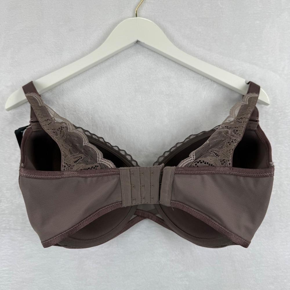 Paramour Women Brown Lace Trim Underwire Bra 34H 225073 New With Tags - Picture 8 of 9
